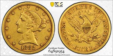 1882 $5 VF35