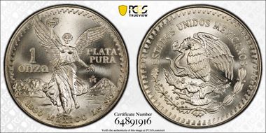 1990-Mo Onza Libertad Ag MS69