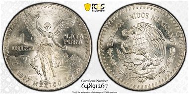 1987-Mo Onza Libertad Ag MS65