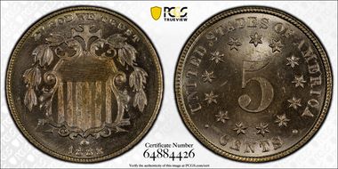 1883/2 5C Shield, Overdate, FS-304 MS64+