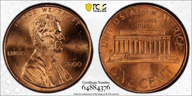 2000 1C "Cheerios" Cent MS65RD