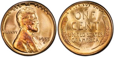 1955-S 1C MS66RD
