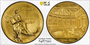 (1957) Medal Grove-698 Constitution Au MS66