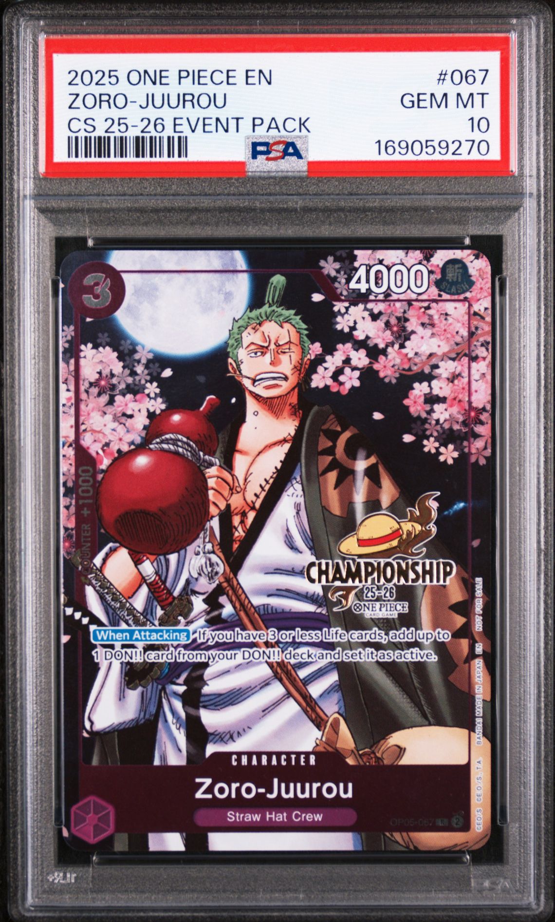 ZORO-JUUROU ONE PIECE CHAMPIONSHIP 2025-26 EVENT PACK 2025