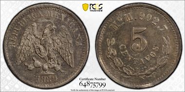 1889-Mo M 5C MS63