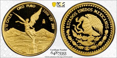 2006-Mo 1/10 oz Libertad Au PR69DCAM