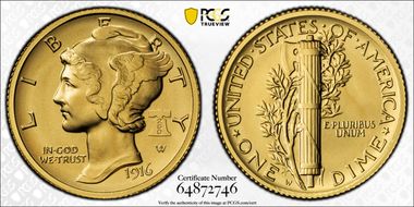 "1916" W (2026) 10C Mercury Au w/ Liberty Bell 250 Privy SP70