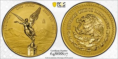 2020-Mo 1/2 oz Libertad Au Rev PR PR70