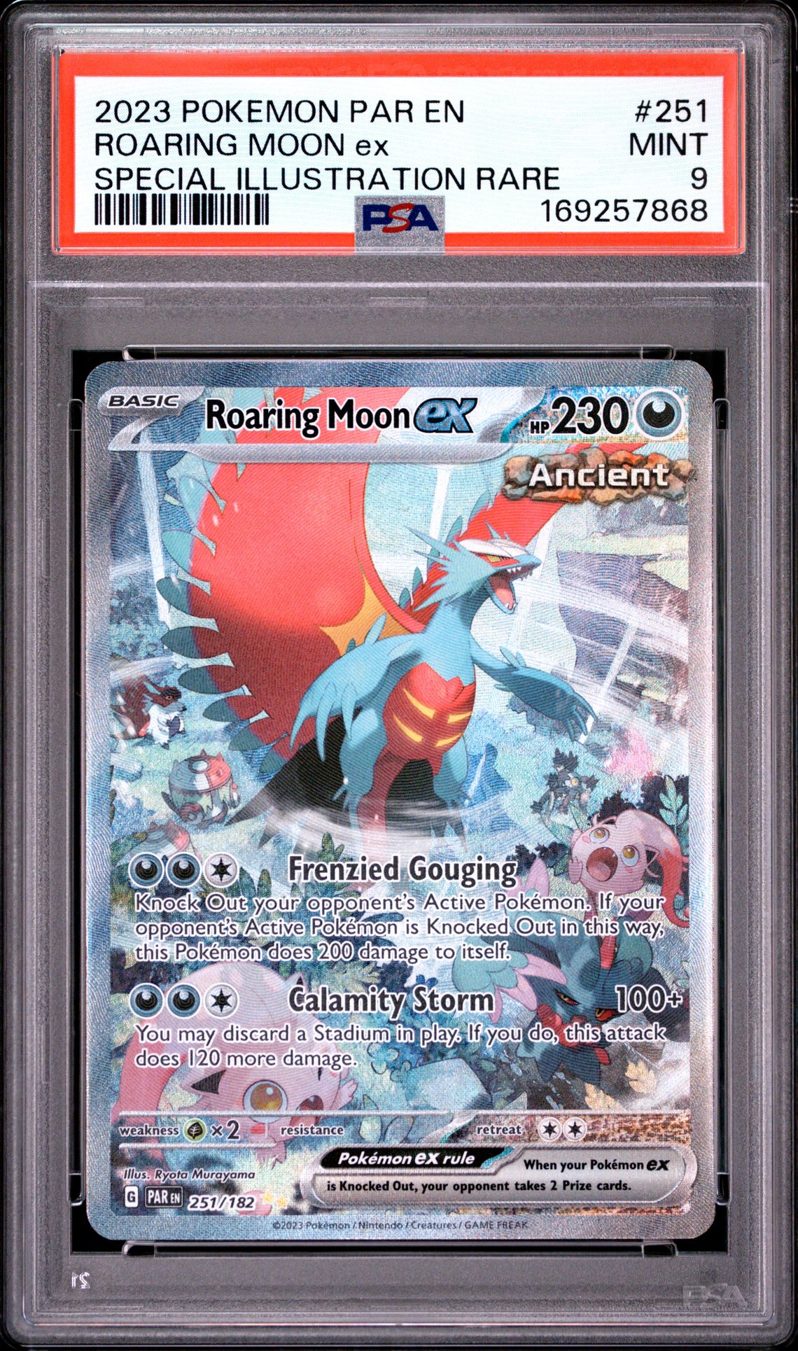 2023 Pokemon Par En-Paradox Rift Roaring Moon Ex #251 (Special Illustration Rare) Mint 9 front