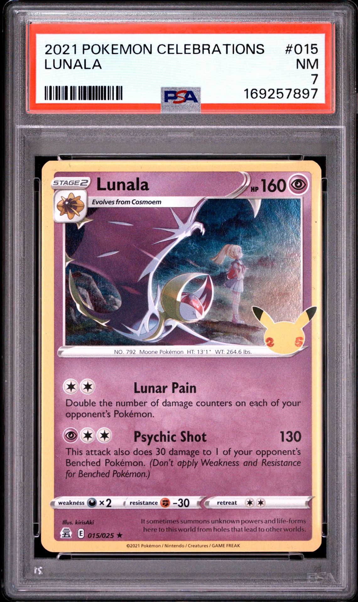 2021 Pokemon Celebrations Lunala #015 Nm 7 front