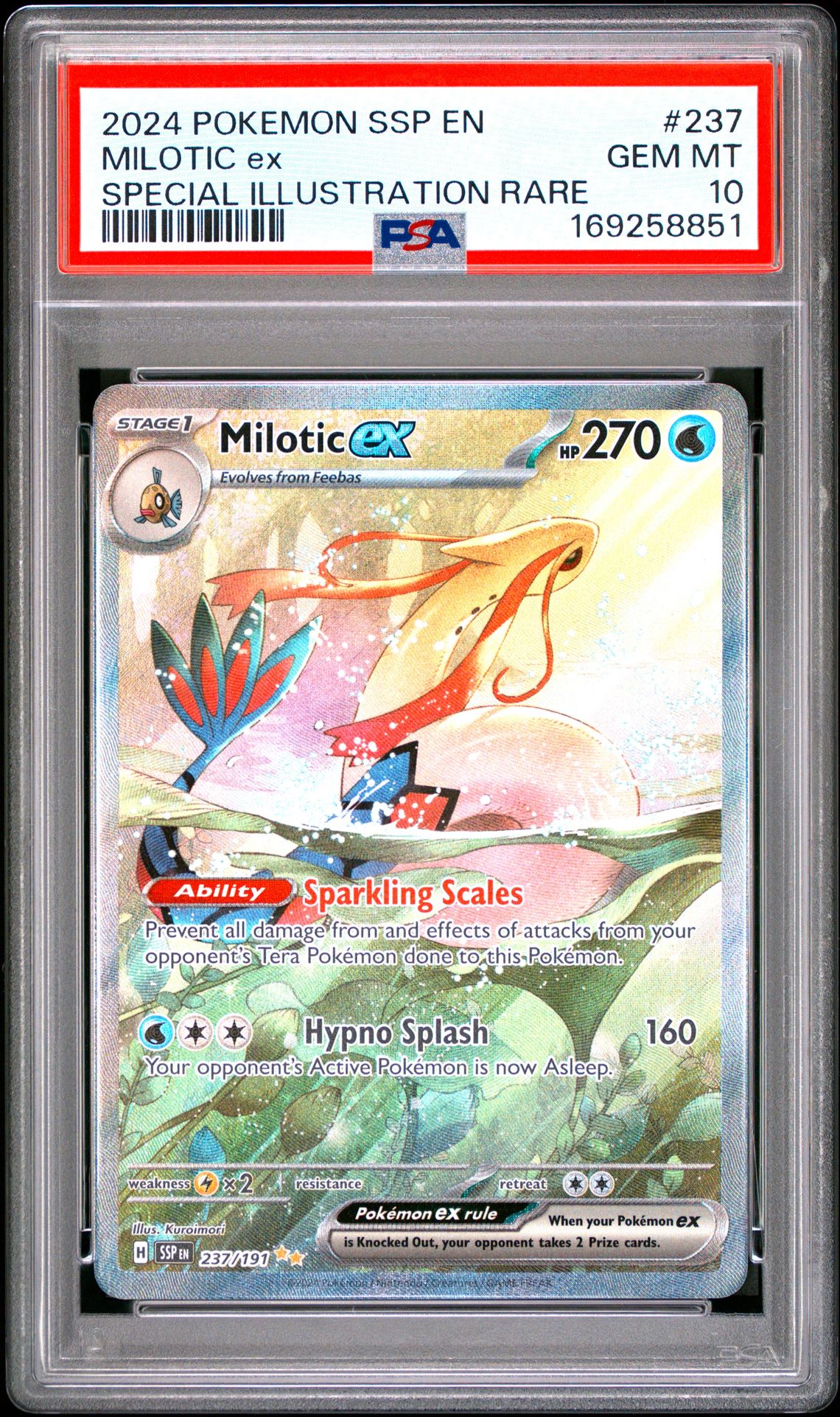 2024 POKEMON SSP EN-SURGING SPARKS MILOTIC ex SPECIAL ILLUSTRATION RARE 237 GEM MT 10 front