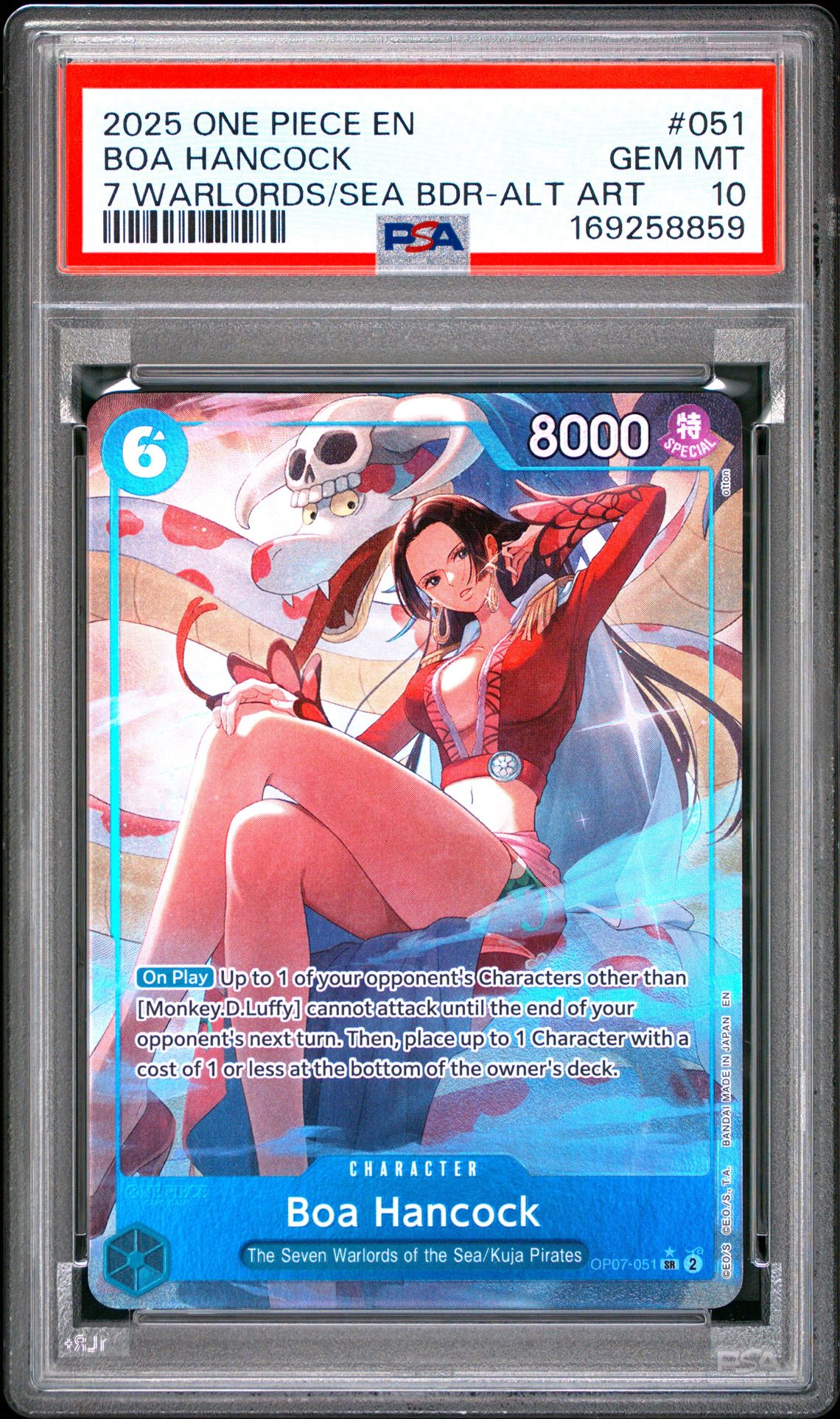 2025 One Piece Seven Warlords Of The Sea Binder Set Boa Hancock #051 (7 Warlords/Sea Bdr-Alt Art) Gem Mt 10 front