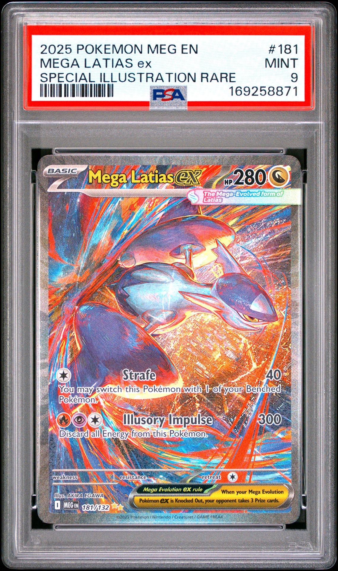 2025 Pokemon Meg En-Mega Evolution Mega Latias Ex #181 (Special Illustration Rare) Mint 9 front