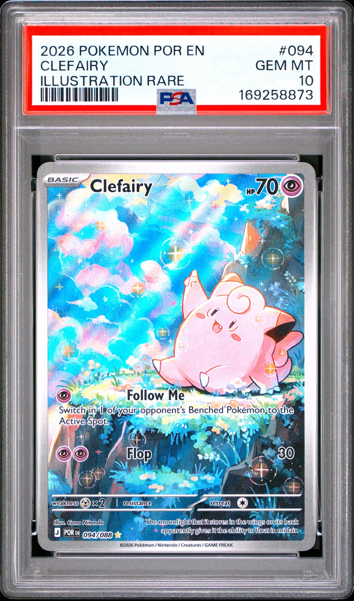 2026 Pokemon Por En-Perfect Order Clefairy #094 (Illustration Rare) Gem Mt 10 front