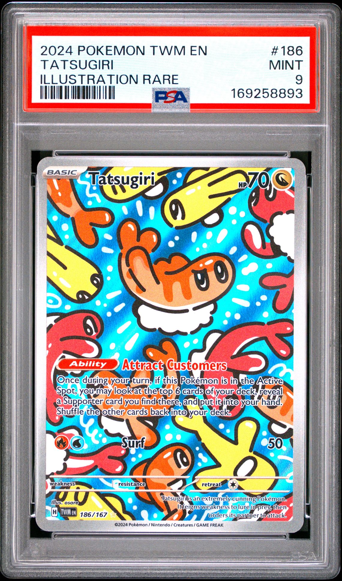 2024 Pokemon Twm En-Twilight Masquerade Tatsugiri #186 (Illustration Rare) Mint 9 front