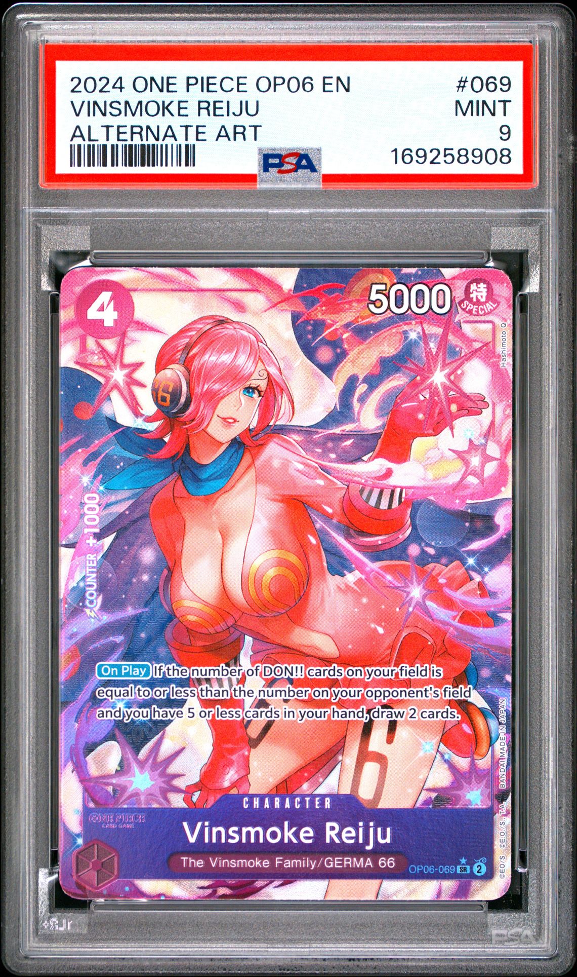 2024 One Piece Op06-Wings Of The Captain Vinsmoke Reiju #069 (Alternate Art) Mint 9 front