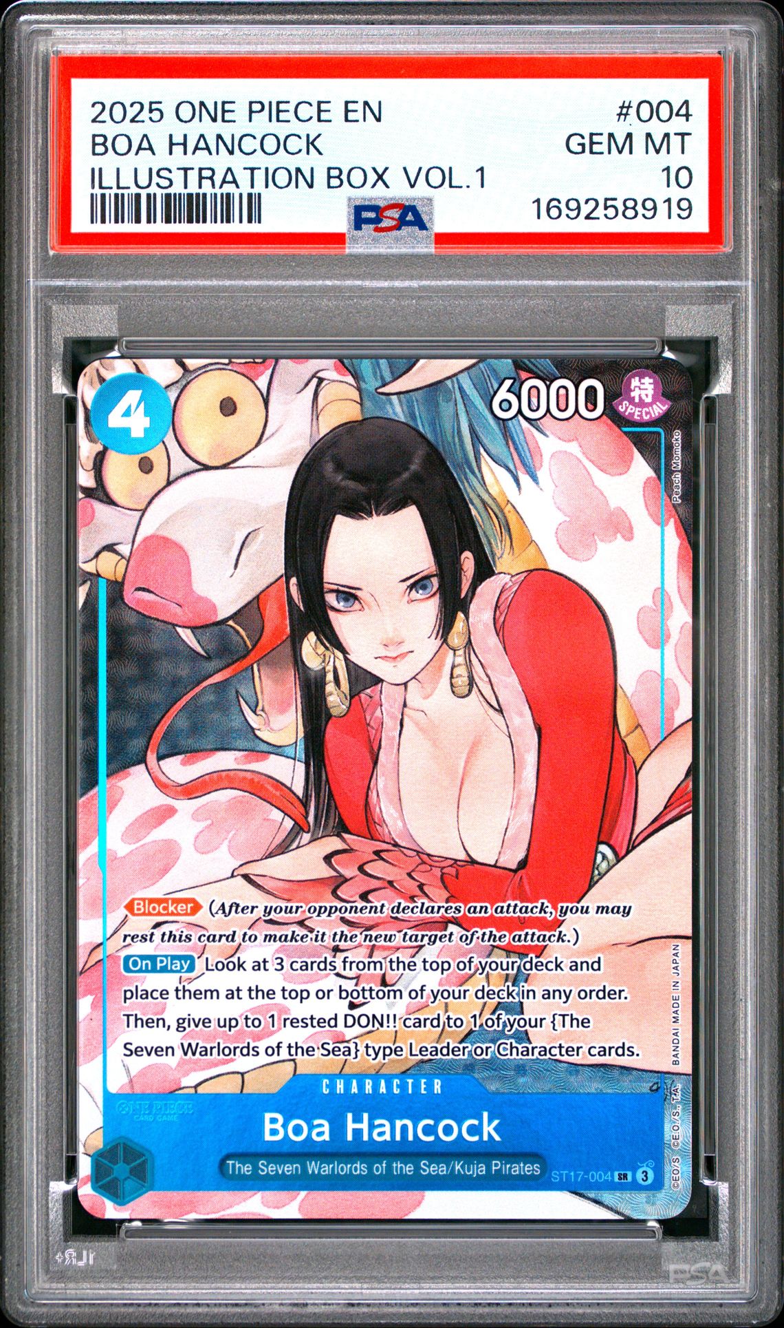 2025 One Piece Promos Boa Hancock #004 (Illustration Box Vol.1) Gem Mt 10 front