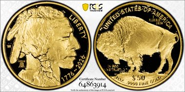 2026-W $50 American Buffalo .9999 Fine  Au w/Liberty Bell 250 Privy PR70DCAM