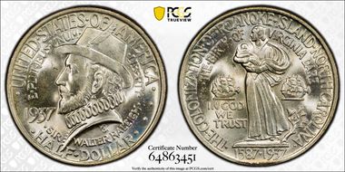 1937 50C Roanoke MS66