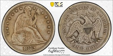 1872-S $1 VF25