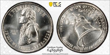 2026 25C Declaration of Independence w/ July 4th Privy - Early Find MS65