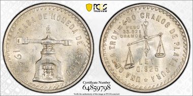 1949-Mo Onza KM-M49a  Ag MS62