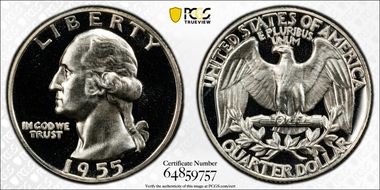 1955 25C PR68DCAM