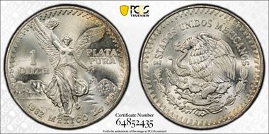 1982-Mo Onza Libertad Ag MS66