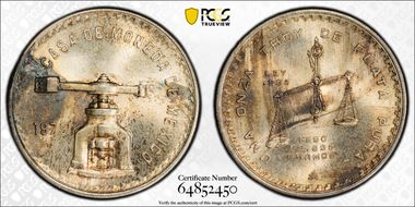 1979-Mo Onza KM-M49b.4 Ag Type 4 MS63