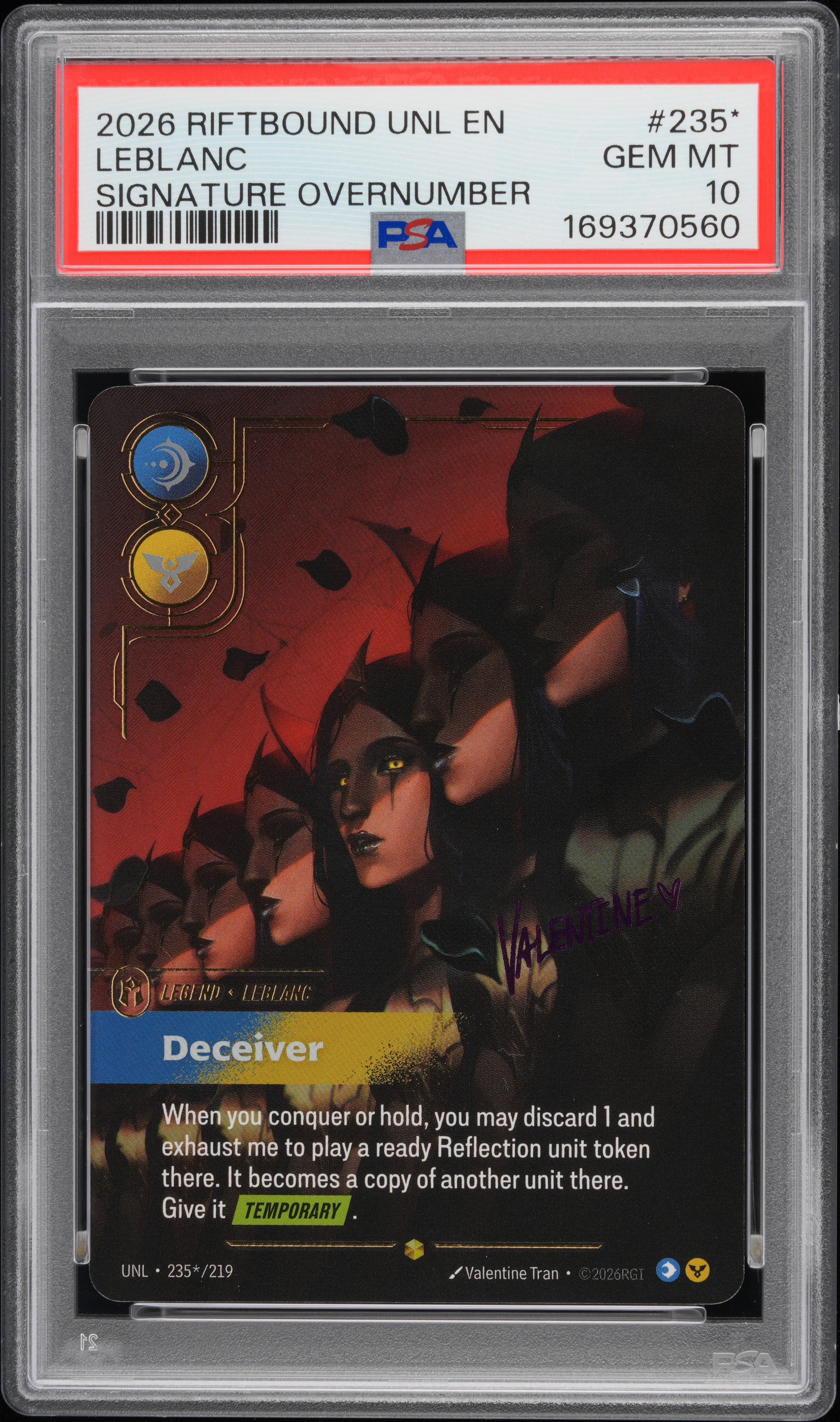 2026 #235* Leblanc - Deceiver PSA 10 Riftbound: League of Legends Unl-Unleashed