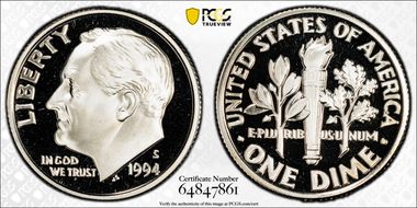1994-S 10C Silver PR69DCAM