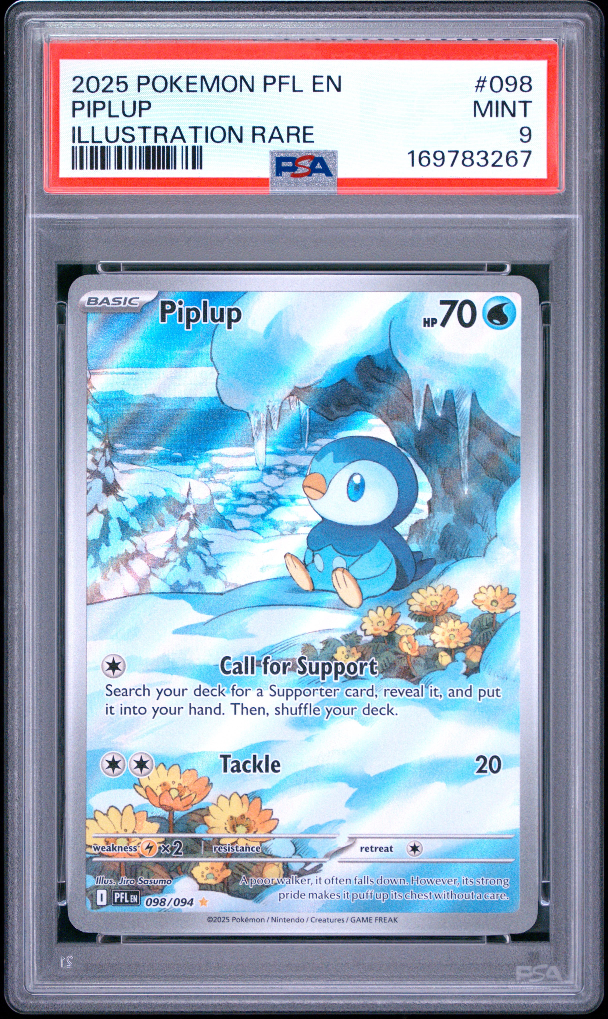 2025 #098 Piplup PSA 9 Pfl EN-Phantasmal Flames
