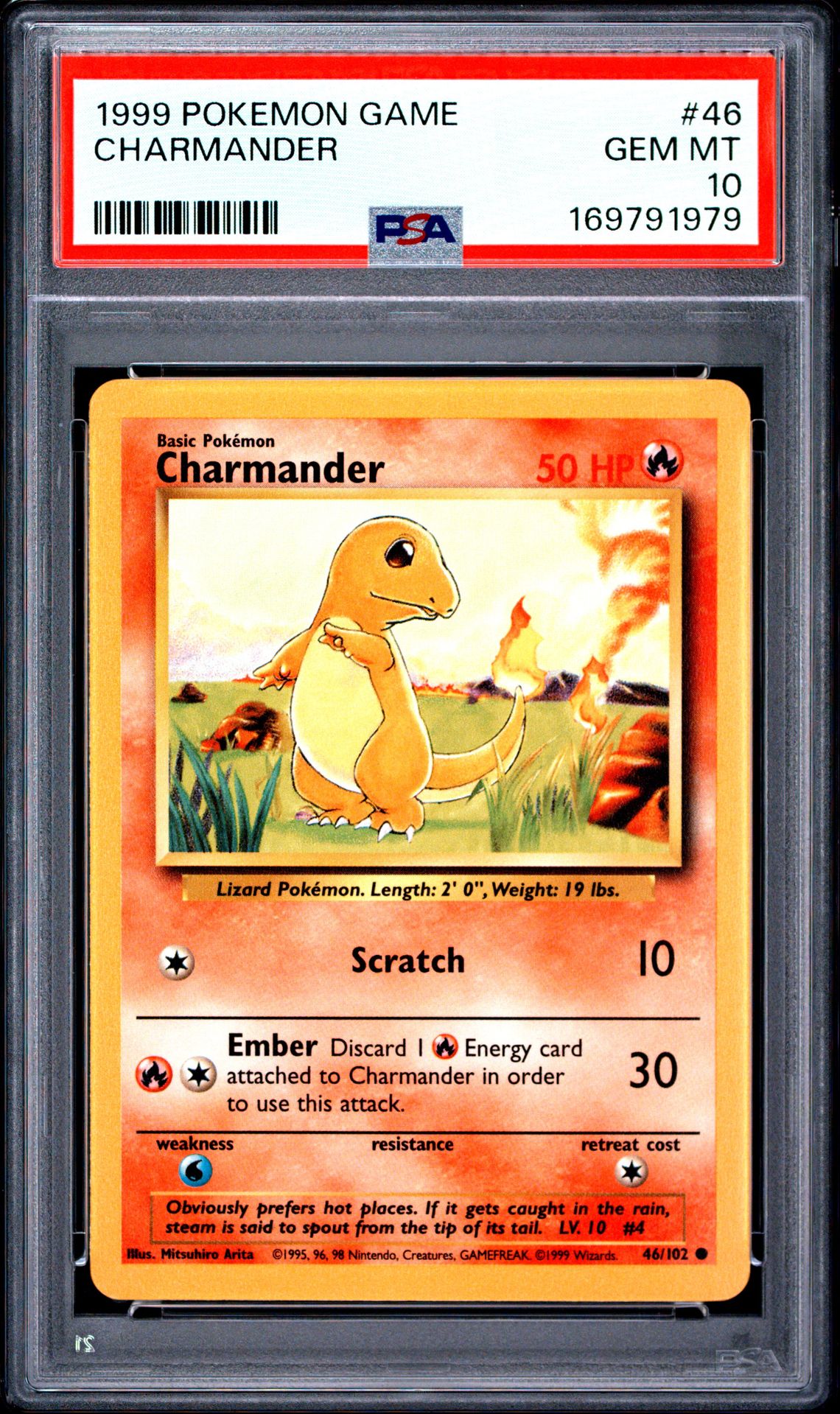 1999 Pokemon Game #46 Charmander (PSA 10)