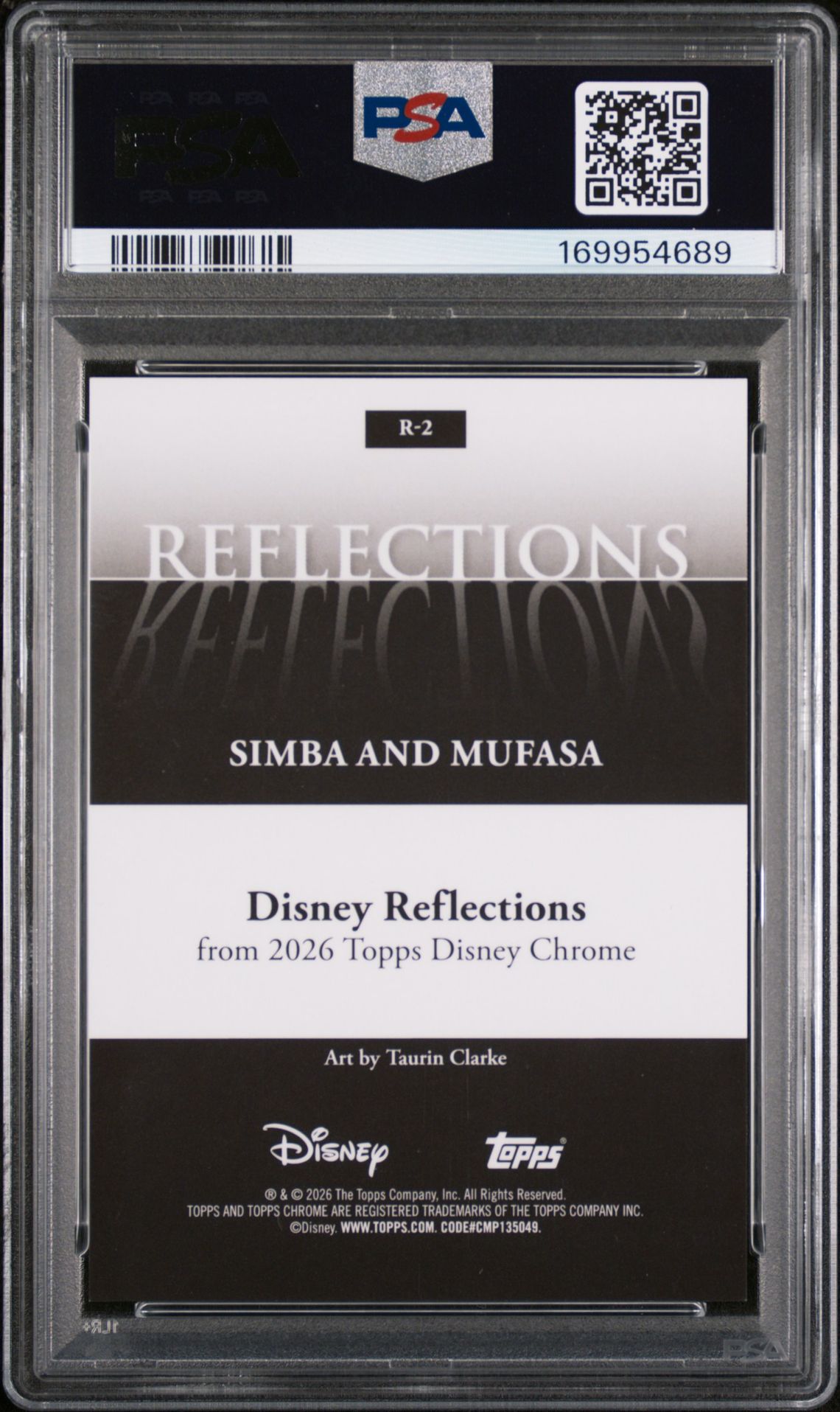 2026 TOPPS CHROME DISNEY REFLECTIONS SIMBA AND MUFASA  R-2 GEM MT 10 back