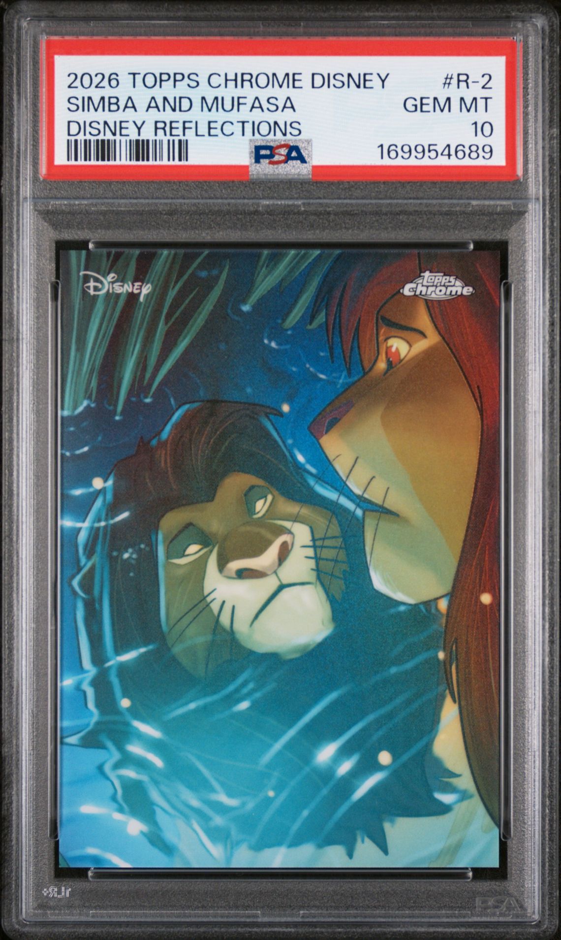 2026 TOPPS CHROME DISNEY REFLECTIONS SIMBA AND MUFASA  R-2 GEM MT 10 front