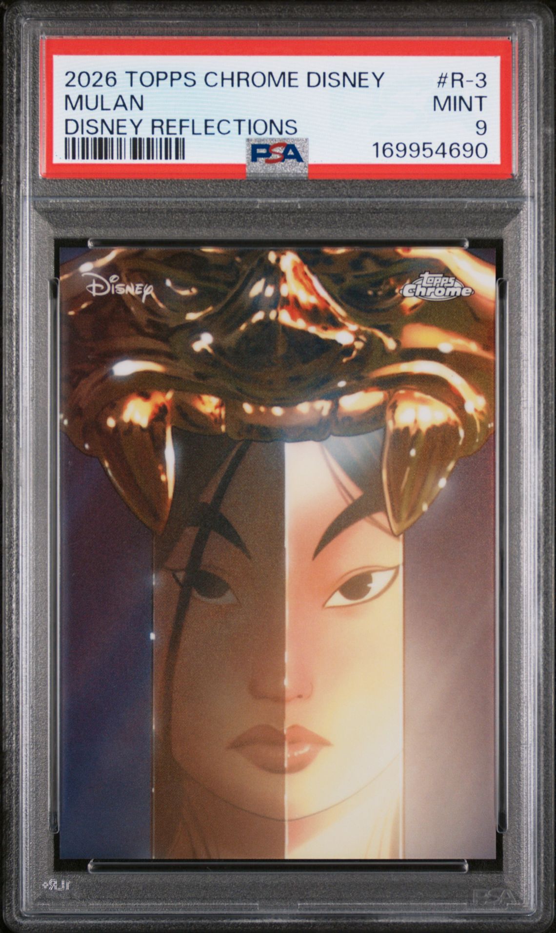 2026 Topps Chrome Disney Reflections Mulan #R-3 Mint 9 front