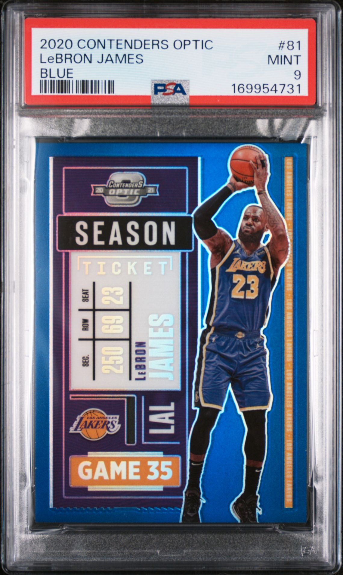2020 Panini Contenders Optic Lebron James #81 (Blue) Mint 9 front