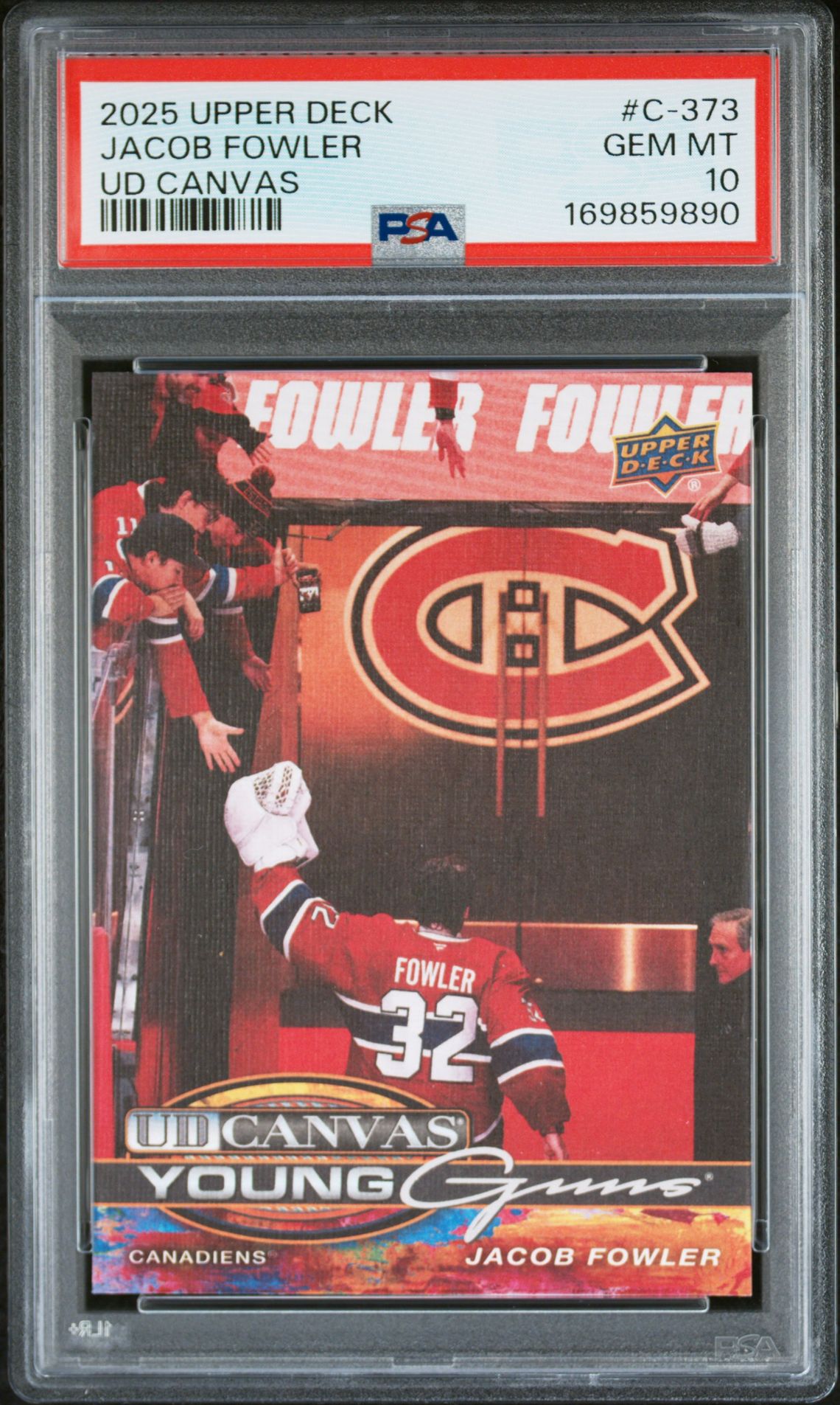 2025 Upper Deck Ud Canvas Jacob Fowler #C-373 Gem Mt 10 front view - PSA graded GEM MT 10