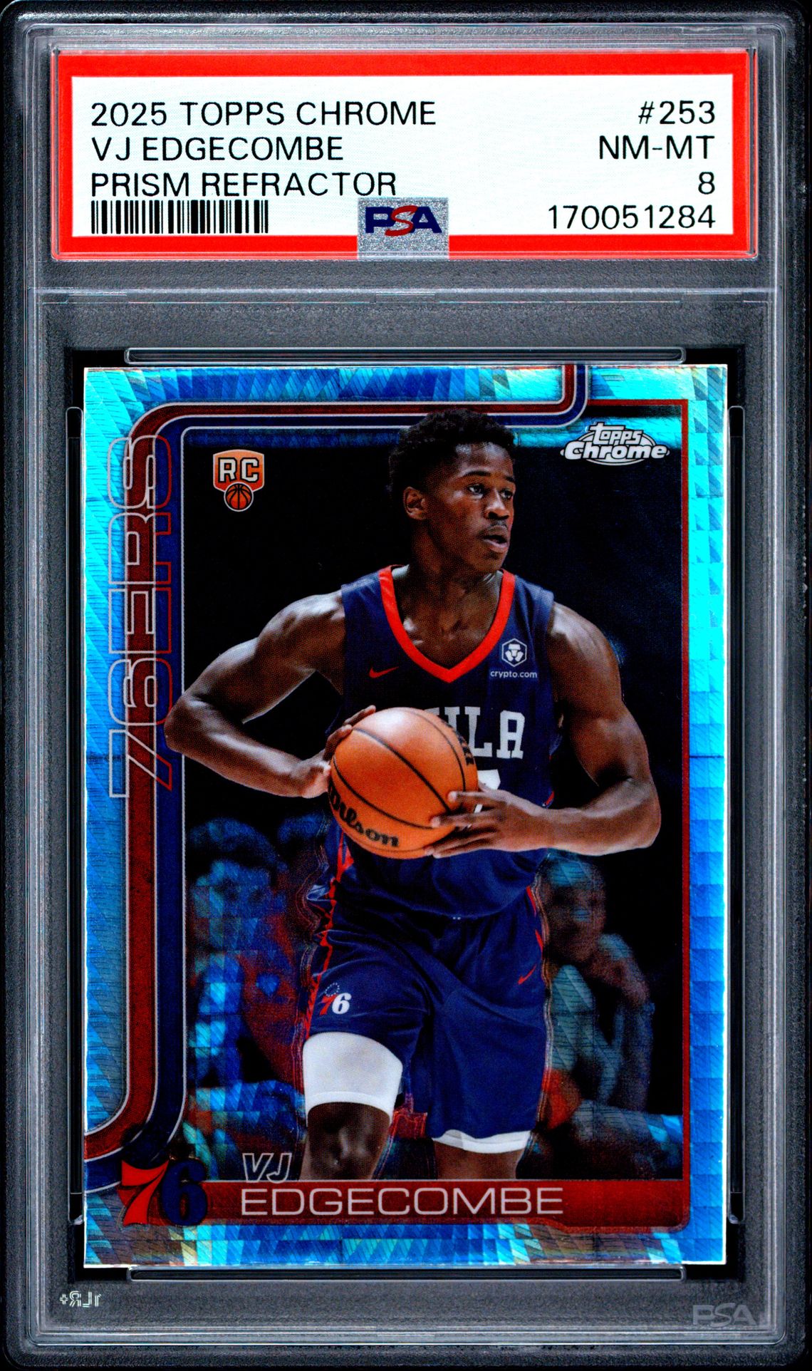 2025 Topps Chrome Vj Edgecombe #253 (Prism Refractor) Nm-Mt 8 front