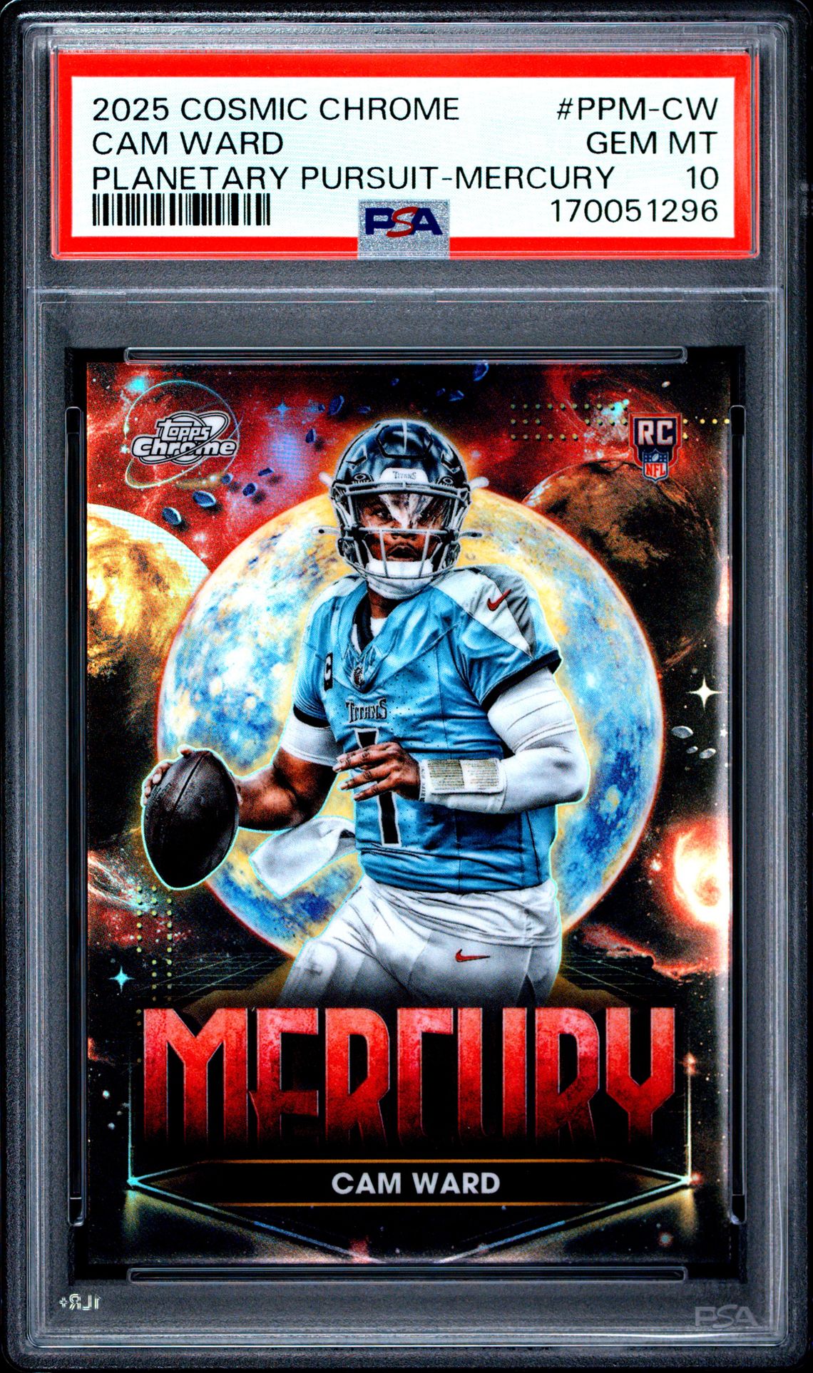 2025 Topps Cosmic Chrome Planetary Pursuit Cam Ward #Ppm-Cw (Planetary Pursuit-Mercury) Gem Mt 10 front view - PSA graded GEM MT 10