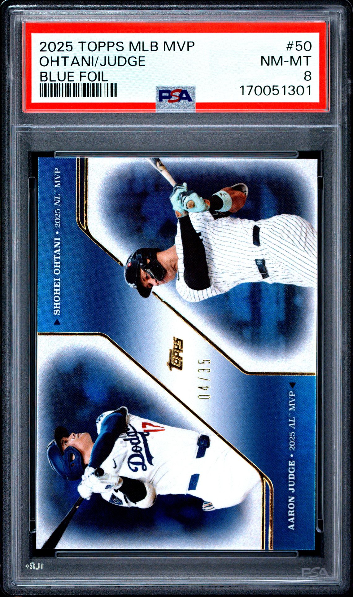 2025 Topps Mlb Mvp Collection Ohtani/Judge #50 (Blue Foil) Nm-Mt 8 front