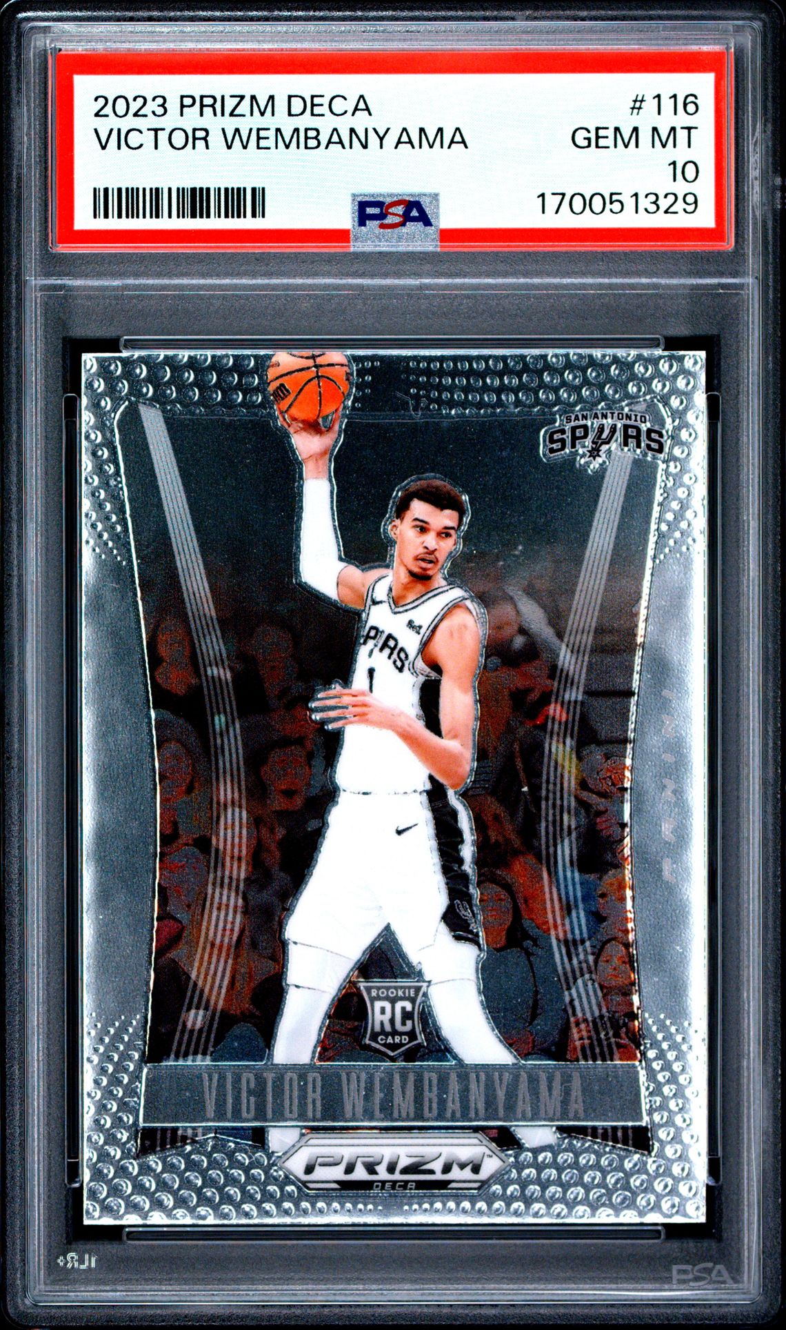 2023 Panini Prizm Deca Victor Wembanyama #116 Gem Mt 10 front