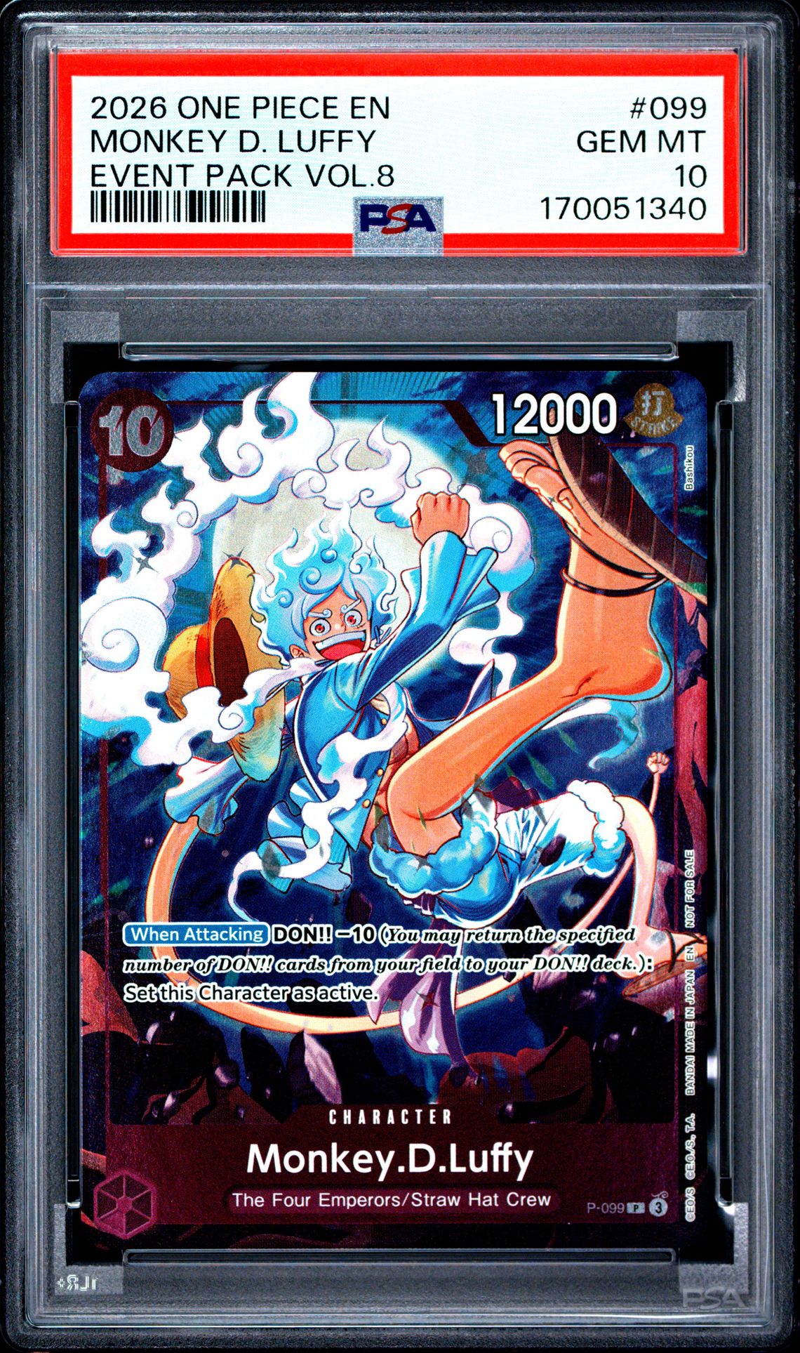2026 One Piece Event Pack Vol.8 Monkey D. Luffy #099 Gem Mt 10 front