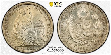1917-FG JR 1/2 Sol KM-203 Ag AU58