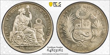 1935-AP 1/2 Sol KM-216 Ag MS64