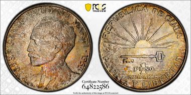1953 Peso Jose Marti KM-29  Ag MS65