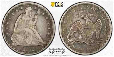 1872 $1 VF30