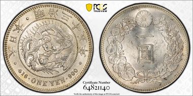 (1902) M35 1 Yen JNDA 01-10A MS63
