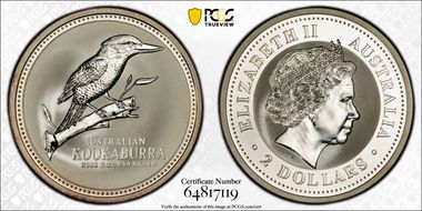 2003 $2 Kookaburra 2oz Ag MS69