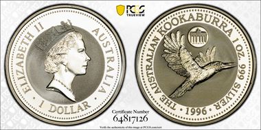 1996 $1 Kookaburra Ag Germany Privy MS69